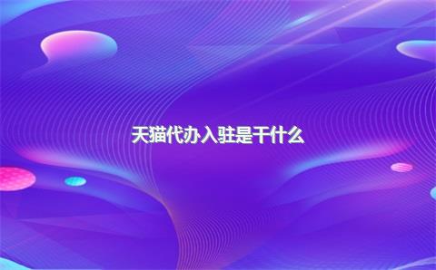 费用和注意事项-天猫代办入驻-了解流程