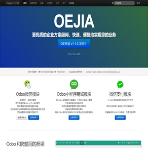 首页 - Oejia 技术栈，企业方案分享、Odoo顾问