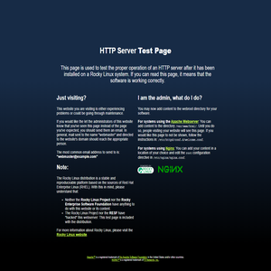 HTTP Server Test Page powered by: Rocky Linux