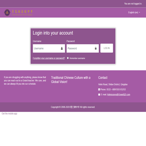 Qingdao Grand International School Moodle: Log in to the site